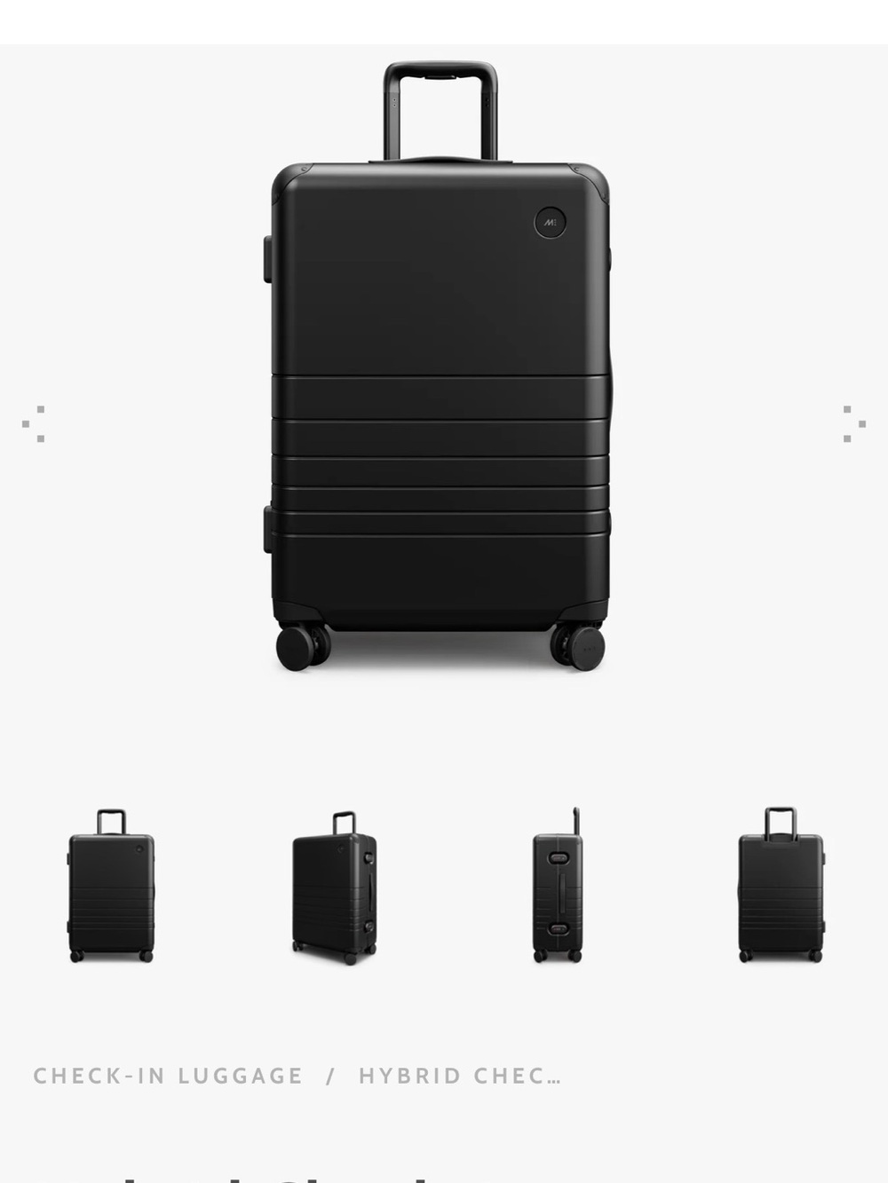 Matte Black Hybrid Check-In Luggage - Sleek Rolling Travel Case